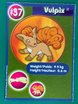 Vulpix #37 Burger King Promo Pokemon TCG Non-Holo - Image 1