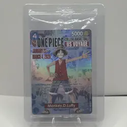 One Piece Monkey D. Luffy US Voyage College Basketball Promo Card - Sealed/Mint - Image 1