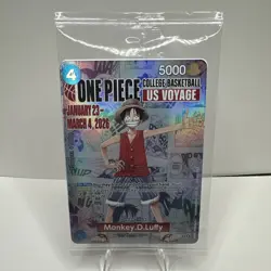 One Piece Monkey D. Luffy US Voyage College Basketball Promo Card - Sealed/Mint - Image 2
