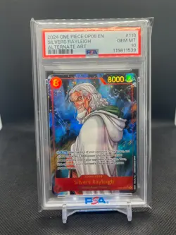 One Piece TCG - Silvers Rayleigh OP08-118 Secret Alternate Art PSA 10 - Image 1