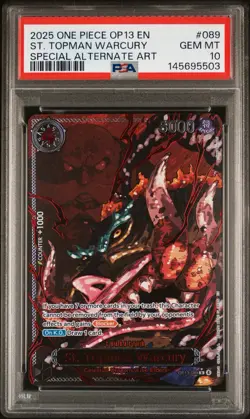 2025 One Piece OP13 Special Alt Art Demon God #089 St. Topman Warcury PSA 10 - Image 1