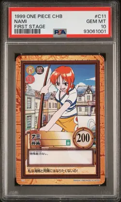 PSA 10 NAMI C11 First Stage One Piece Card Japanese Vintage From Japan (POP 6) - Image 1