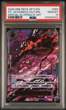 2025 One Piece OP13 Special Alt Art Demon God #083 St. Jaygarcia Saturn PSA 10 - Image 1