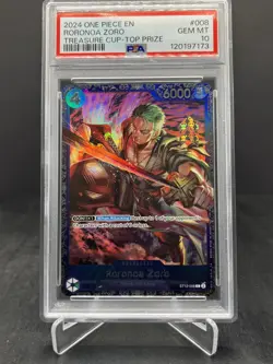 2024 One Piece Treasure Cup Top Prize Roronoa Zoro PSA 10 #ST12-008 - Image 1
