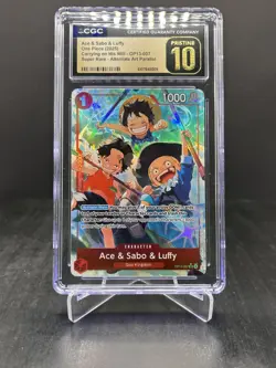 One Piece Carrying His Will Ace Sabo Luffy SR Alt Art CGC Pristine 10 #OP13-007 - Image 1