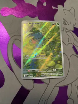 Pokemon TCG Bulbasaur Scarlet & Violet 151 Art Rare Card 166/165 - Image 1