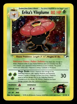 Erika's Vileplume 5/132 Holo Rare Gym Challenge Pokemon Card - Image 1