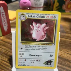 Pokemon Card Erika's Clefable 3/132 Holo Rare Gym Heroes 2000 - Image 1