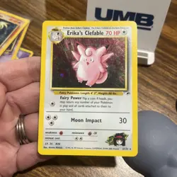 Pokemon Card Erika's Clefable 3/132 Holo Rare Gym Heroes 2000 - Image 2