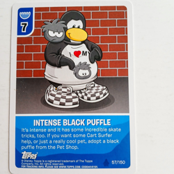 Club Penguin Card-Jitsu Intense Black Puffle 57/150 Topps Disney - Image 1