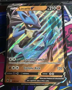 Lucario V 078/189 JUMBO Astral Radiance Sword & Shield ULTRA RARE Pokemon Card - Image 1