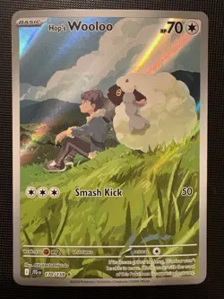 2025 Pokemon Journey Together Hop’s Wooloo 170/159 ILLUSTRATION RARE HOLO Card! - Image 1