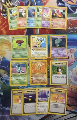 Vintage Pokemon Card Lot WOTC Holo Etc Fire Pichu Nidoqueen Erika - Image 1