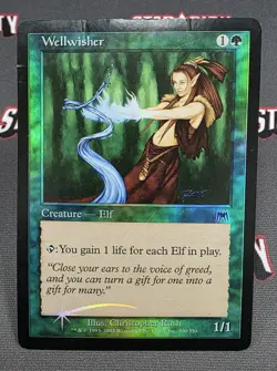 MTG FOIL Wellwisher- DAMAGED -Onslaught Magic the Gathering Card #300 - Image 1