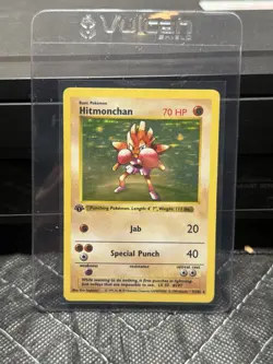 Pokemon Cards: Base Set 1st Edition Rare Holo: Hitmonchan 7/102 - Image 1