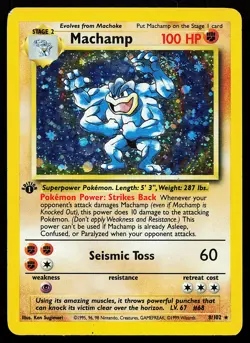 Machamp 8/102 Cosmos Holo 1st Edition Base Set Unlimited Pokemon Card - Image 1