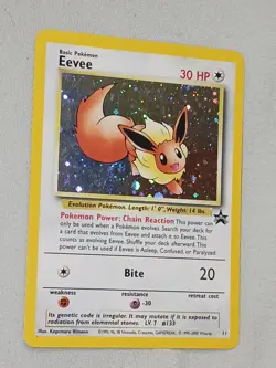 Pokemon TCG Eevee #11 Black Star Holo Promo Card 1999 WOTC With Swirl - Image 2