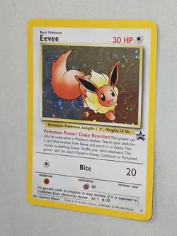 Pokemon TCG Eevee #11 Black Star Holo Promo Card 1999 WOTC With Swirl - Image 3