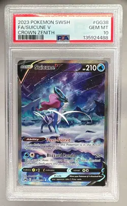 4488 Suicune V 2023 Pokemon Sword & Shield Crown Zenith #GG38 PSA 10 - Image 1