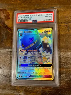 POKEMON 2019 Hidden Fates Full Art BANETTE GX Sun Moon #SV61 PSA 8 RARE - Image 1