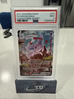 2021 POKEMON SWORD & SHIELD FUSION STRIKE SECRET #270 FULL ART/ESPEON VMAX PSA 9 - Image 1