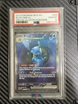 2023 POKEMON MEW EN-151 SIR #200 BLASTOISE EX PSA 10 FRESH CERT - Image 1
