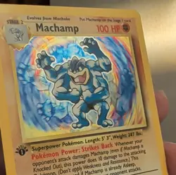 Pokemon Machamp 1st Edition Holo Rare Base Set 8/102 100 HP WOTC - Image 5