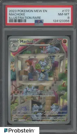 2023 Pokemon MEW EN Illustration Rare #177 Machoke PSA 8 NM-MT - Image 1