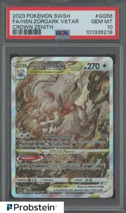 2023 Pokemon SWSH Crown Zenith #GG56 FA Hisuian Zoroark VSTAR PSA 10 - Image 1