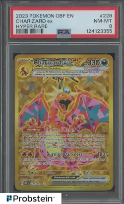 2023 Pokemon OBF EN Hyper Rare #228 Charizard ex PSA 8 - Image 1