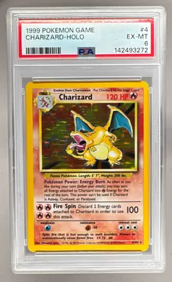 142493272 Charizard 1999 Pokemon Unlimited #4 Rare Holo PSA 6 - Image 1