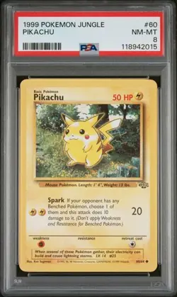 PSA 8 PIKACHU 1999 POKEMON JUNGLE #60/64 118942015 - Image 1