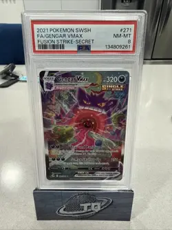 2021 Pokemon SWSH Fusion Strike Gengar VM Full Art #271/264 PSA 8 - Image 1
