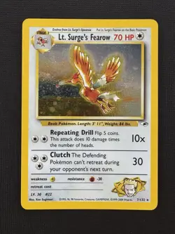 Pokemon Lt. Surge's Fearow 7/132 Gym Heroes Stage 1 Holo - Image 1
