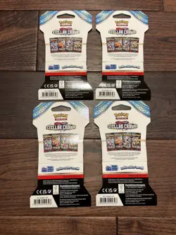 Pokemon TCG Stellar Crown Sleeved Booster Pack Art Set 4 Packs Factory Sealed - Image 2