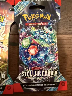 Pokemon TCG Stellar Crown Sleeved Booster Pack Art Set 4 Packs Factory Sealed - Image 4
