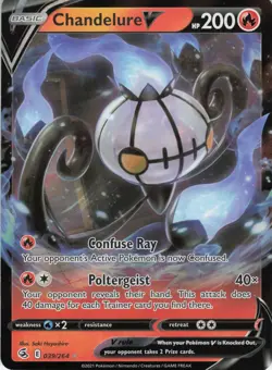 Chandelure V 039/264 Ultra Rare Holo SWSH08: Fusion Strike NM Pokemon - Image 1