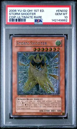 2006 YU-GI-OH! CDIP-CYBERDARK IMPACT 1ST ED-ULTIMATE RARE STORM SHOOTER PSA 10 - Image 1