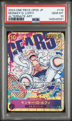 PSA 10 Monkey D Luffy OP05-119 SEC Alt Art One piece card japanese 2023 - Image 1