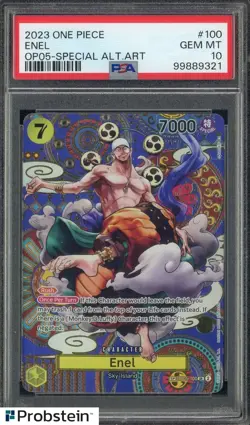 2023 One Piece OP05- #100 Enel Special Alternate Art PSA 10 GEM MINT - Image 1