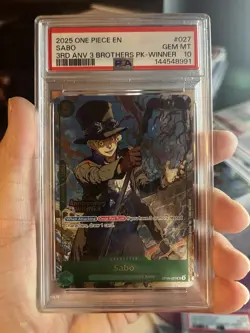 PSA 10 Sequential -Luffy Sabo Ace WINNER - One Piece 3rd Anniversary 3 Brothers - Image 3