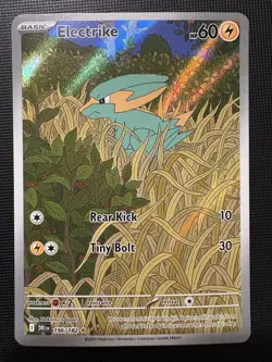 2025 Pokemon Destined Rivals Electrike IR 196/182 ILLUSTRATION RARE HOLO Card! - Image 1