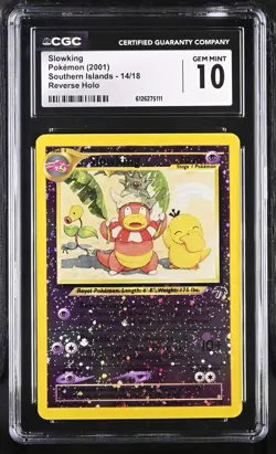 CGC 10 GEM MINT Slowking 2001 Southern Islands 14/18 Reverse Holo Pokemon Card - Image 1