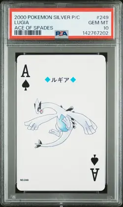 2000 POKEMON SILVER VERSION PLAYING CARDS ACE OF SPADES #249 LUGIA PSA 10 - Image 1