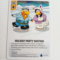 Club Penguin Card-Jitsu Holiday Party Skating 16/150 Topps Disney - Image 1