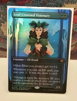 Leaf-Crowned Visionary | Borderless Foil | Lorwyn Eclipsed Special Guests | Mtg - Image 1