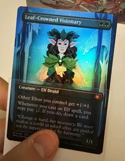 Leaf-Crowned Visionary | Borderless Foil | Lorwyn Eclipsed Special Guests | Mtg - Image 3