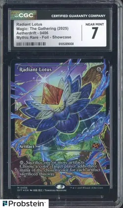 2025 Magic The Gathering Aetherdrift 46 Radiant Lotus Mythic Foil Showcase CGC 7 - Image 1