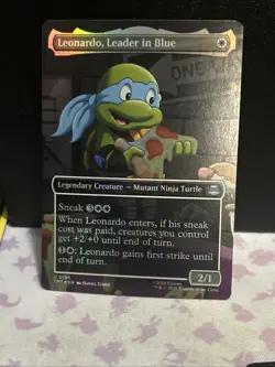 Leonardo, Leader in Blue (Borderless) #0196 FOIL Teenage Mutant Ninja Turtles NM - Image 1