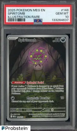 2025 Pokemon Meg EN #148 Spiritomb Illustration Rare PSA 10 GEM MINT - Image 1